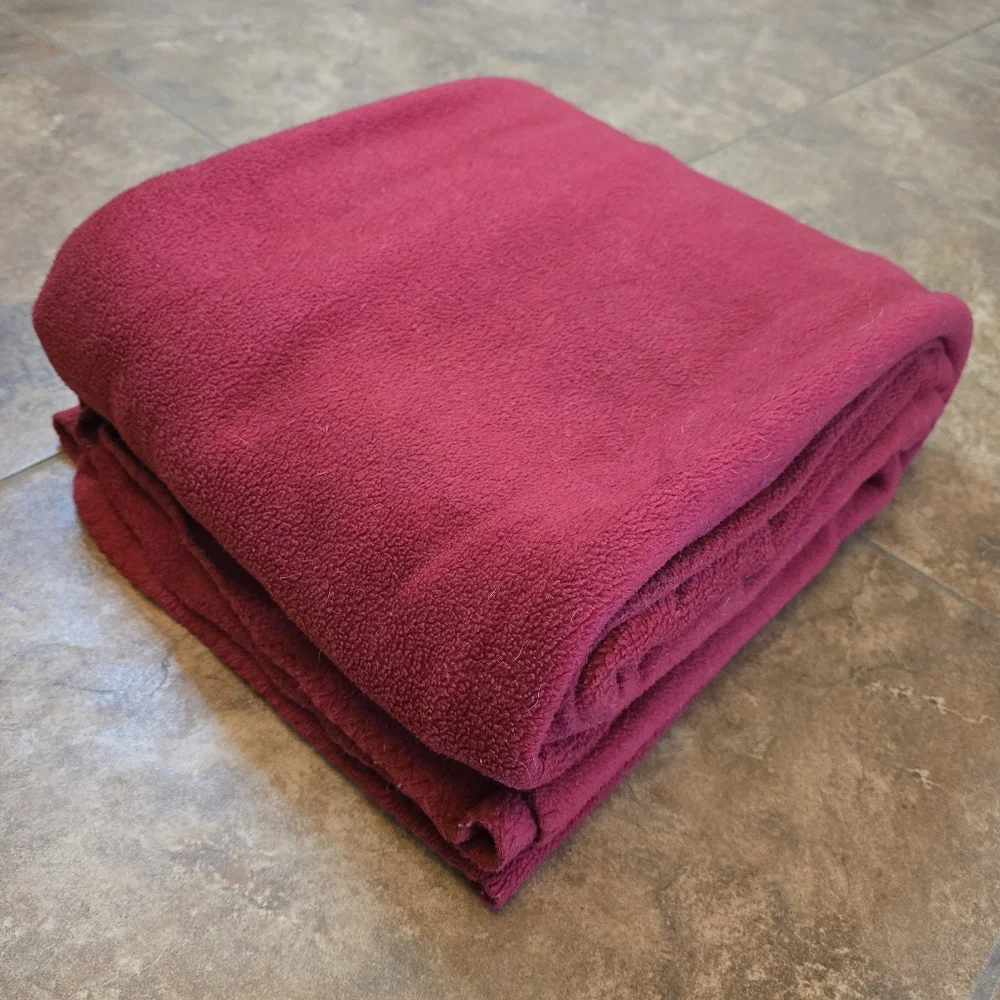 Red Solid Plush XL Blanket